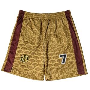 Red Ape MCMXXXIII Men‎ Large Gold Scallop AOP Pull-on Shorts
